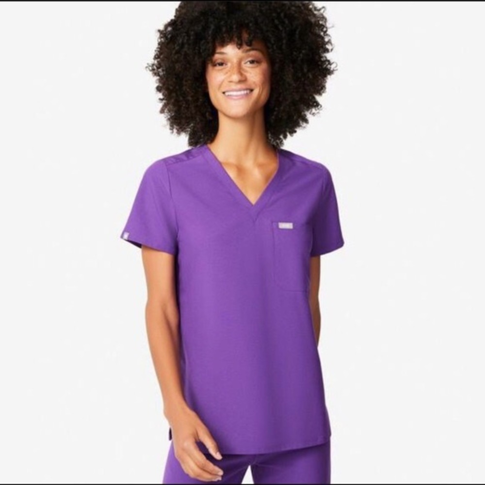 Figs Limited Edition Ultra Violet CAtarina One Pocket Scrub Top